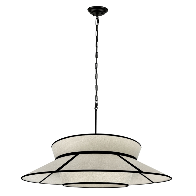 Duża lniana lampa na łańcuchu ONVI II len