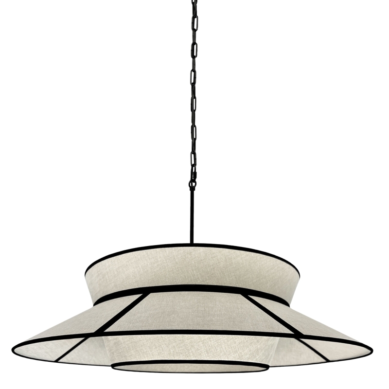 Duża lniana lampa na łańcuchu ONVI II len