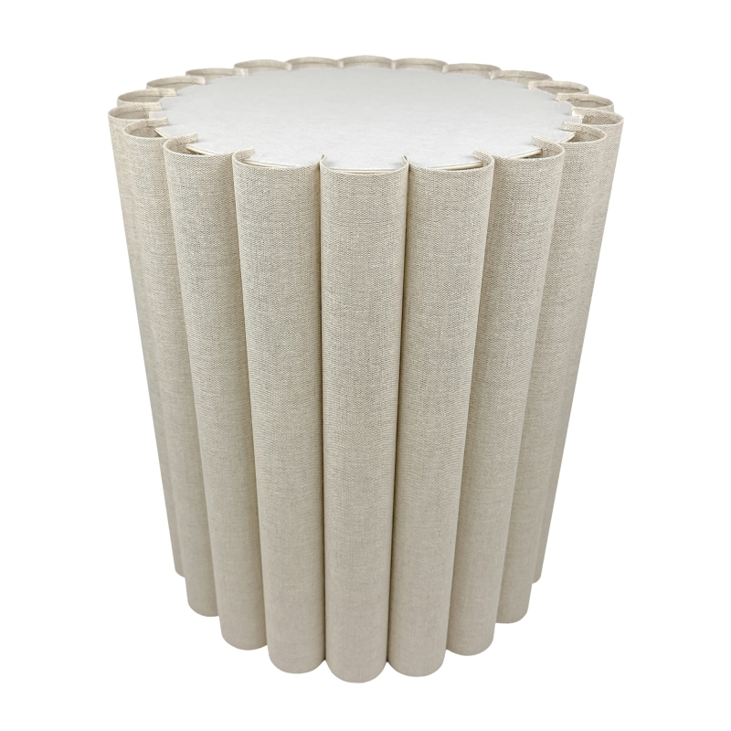 Lniany pofalowany abażur z pergaminową blendą ONDE 35 cm