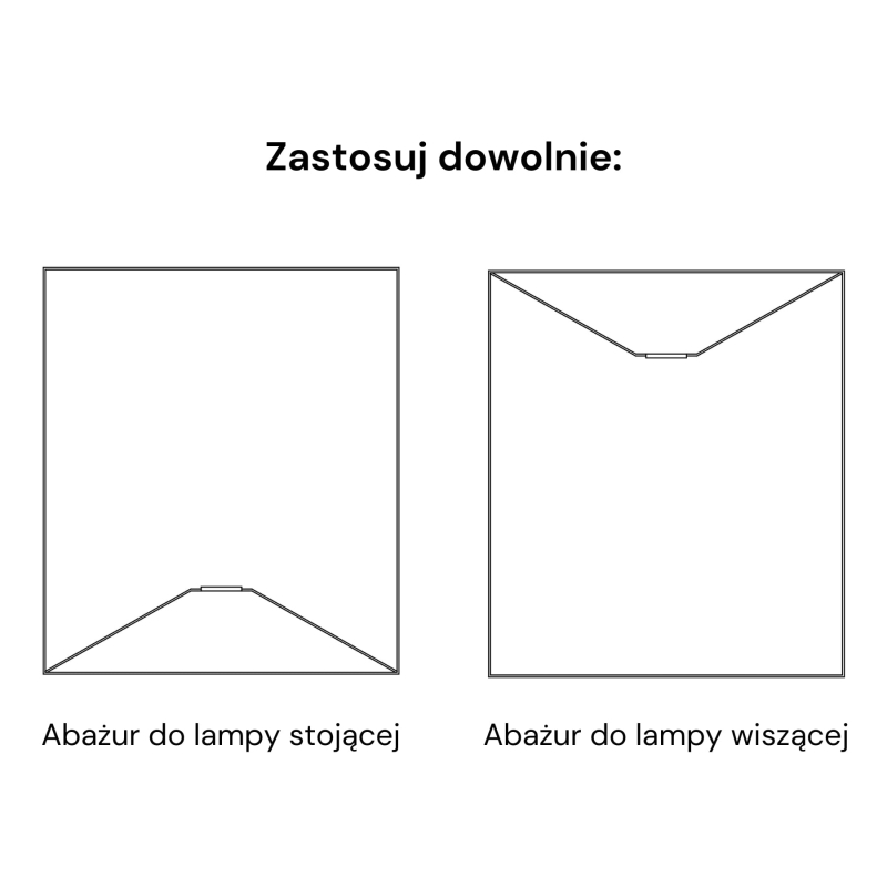 Lniany pofalowany abażur z pergaminową blendą ONDE 35 cm - rysunek
