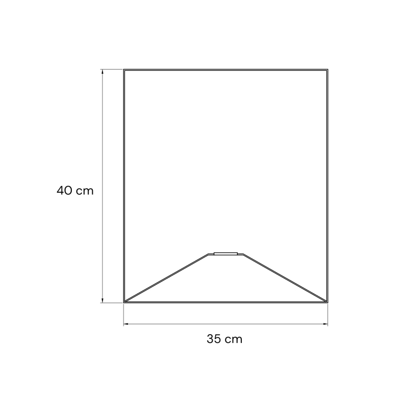 Lniany pofalowany abażur z pergaminową blendą ONDE 35 cm - rysunek