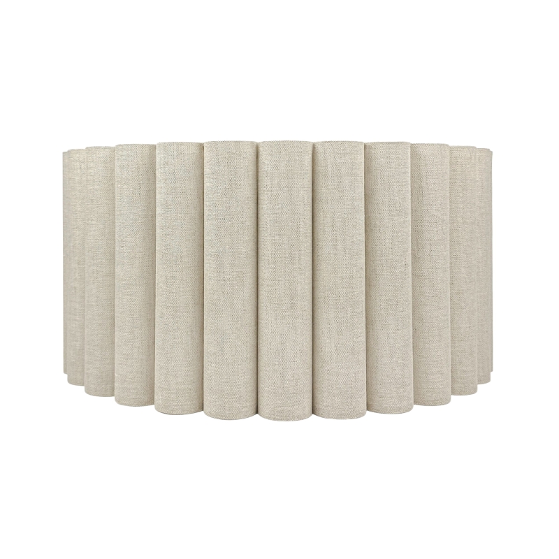 Lniany pofalowany abażur z pergaminową blendą ONDE 50 cm