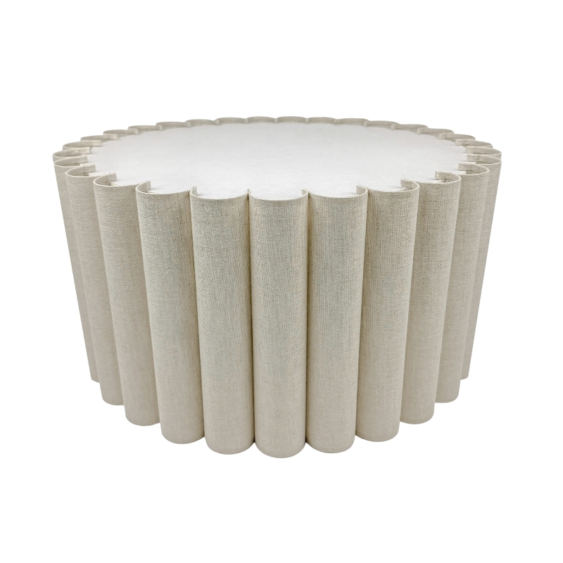 Lniany pofalowany abażur z pergaminową blendą ONDE 50 cm