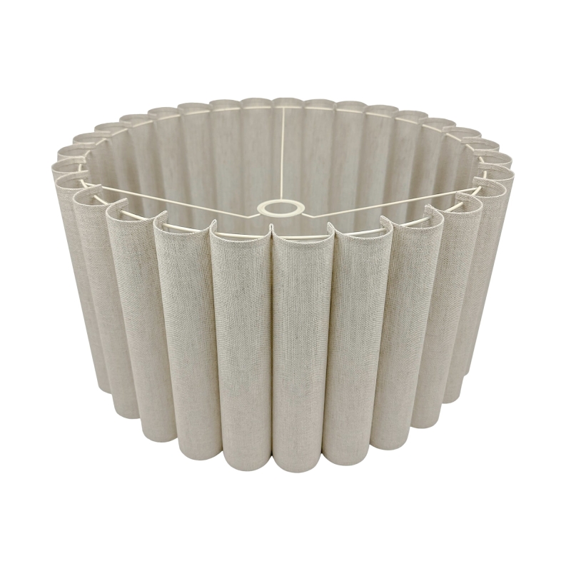 Lniany pofalowany abażur z pergaminową blendą ONDE 50 cm