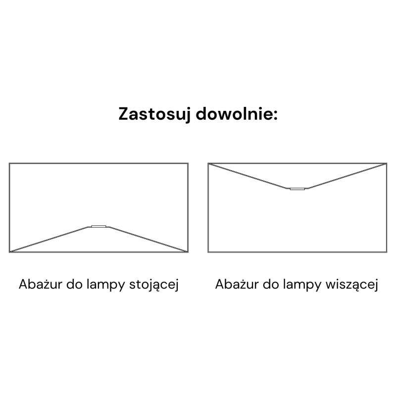 Lniany pofalowany abażur z pergaminową blendą ONDE 50 cm - rysunek