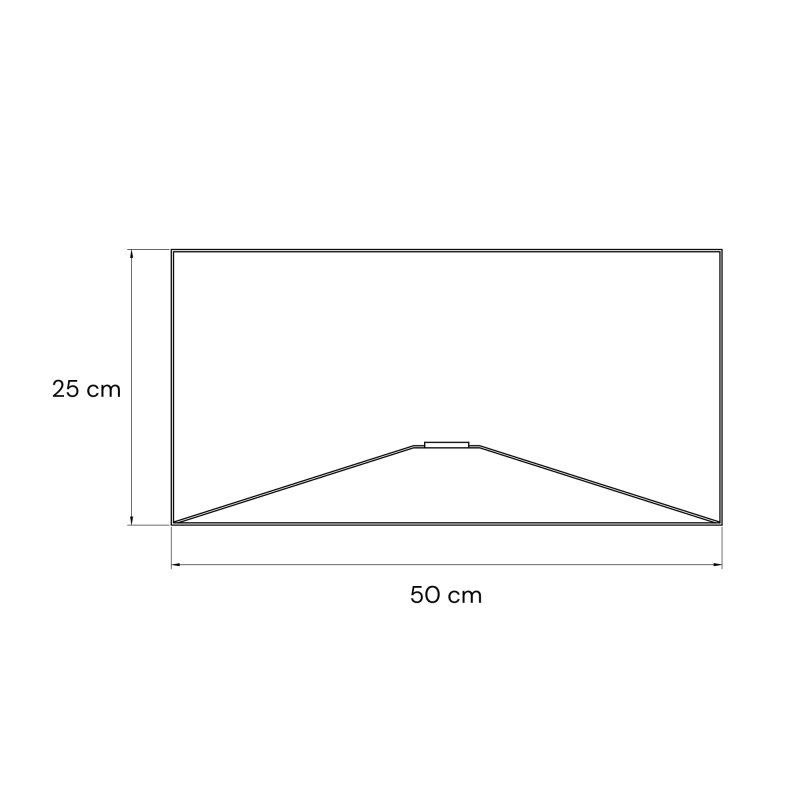 Lniany pofalowany abażur z pergaminową blendą ONDE 50 cm - rysunek