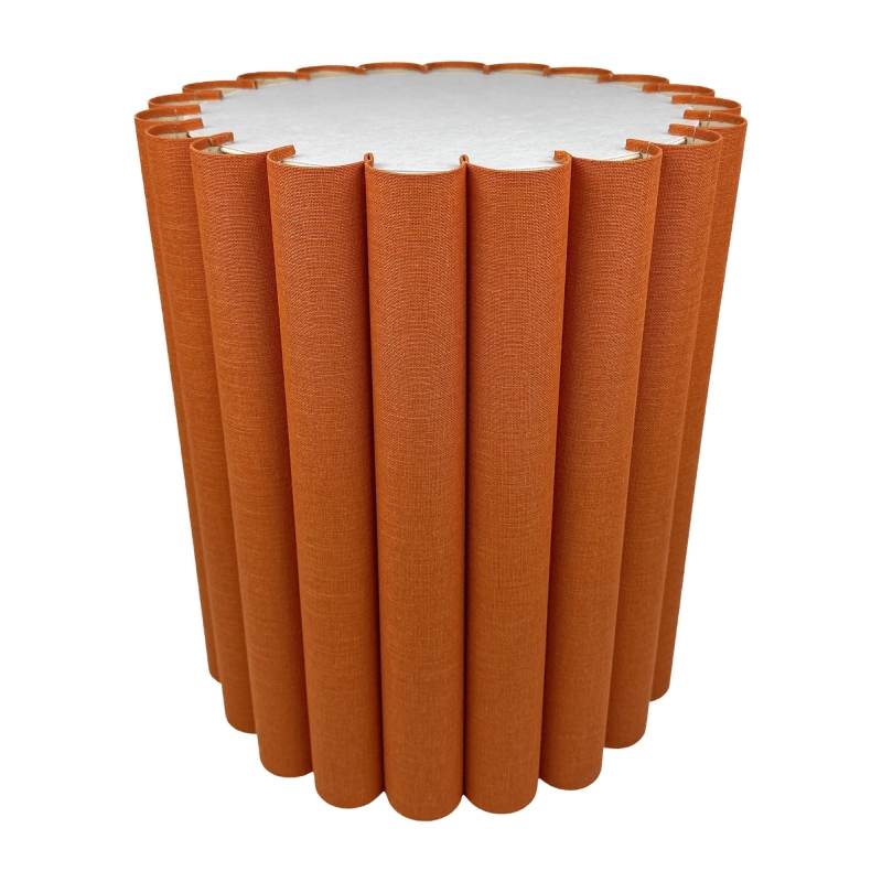 Pomarańczowy lniany abażur tuba 35 cm ONDE