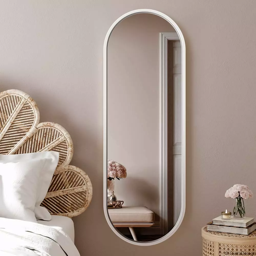 Białe lustro do sypialni Ambient Giera Design