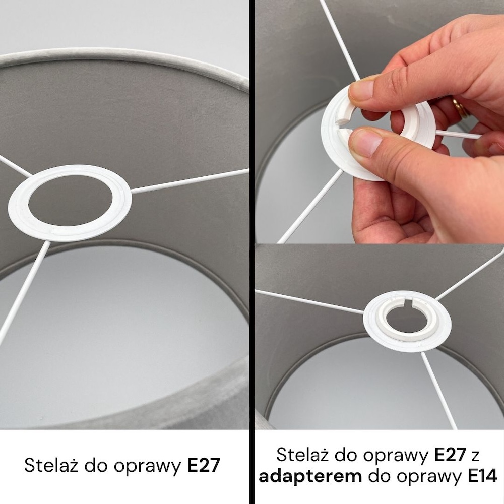 Abażur do oprawy E27 oraz abażur do oprawy E14 z adapterem