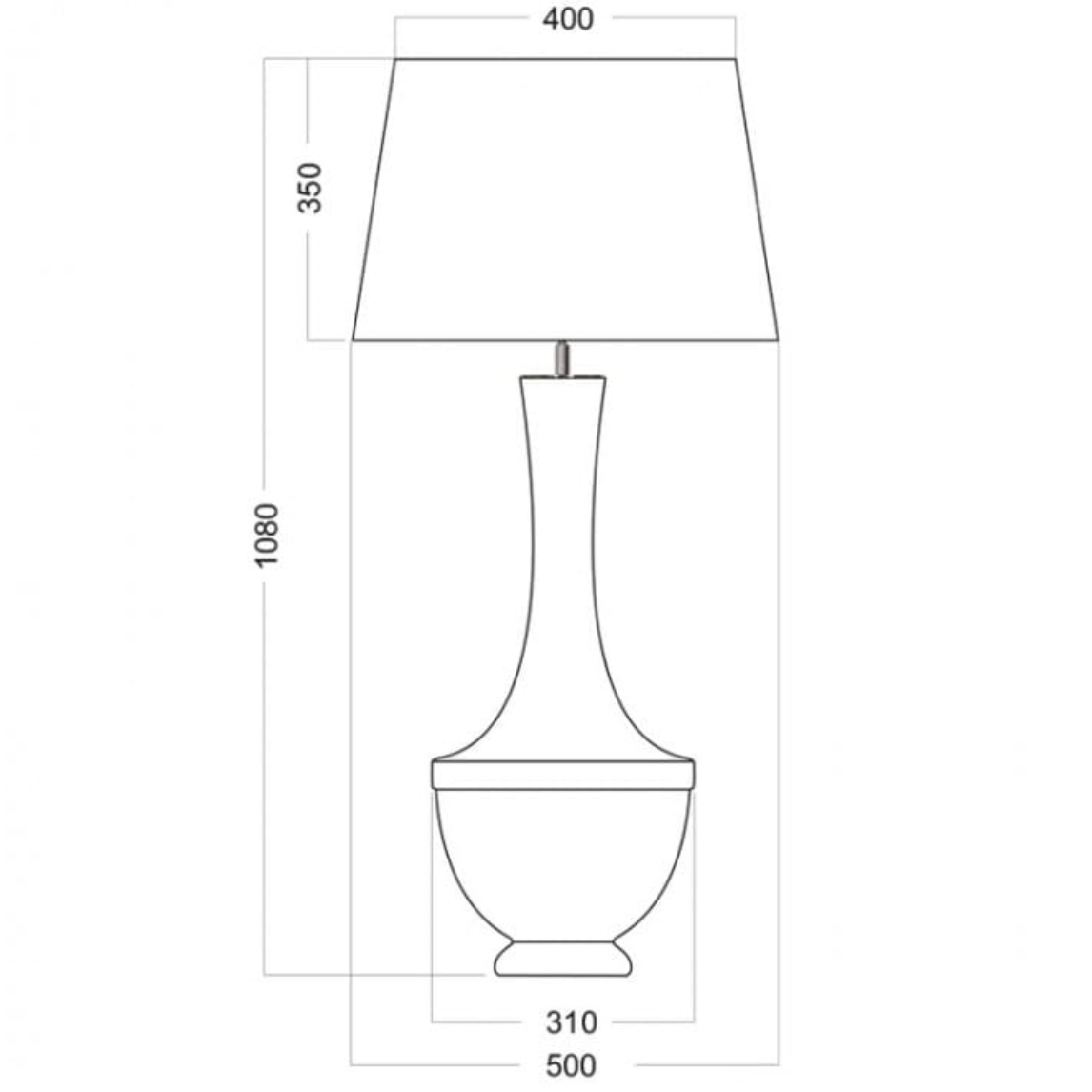 Rysunek z wymiarami TROYA COPPER