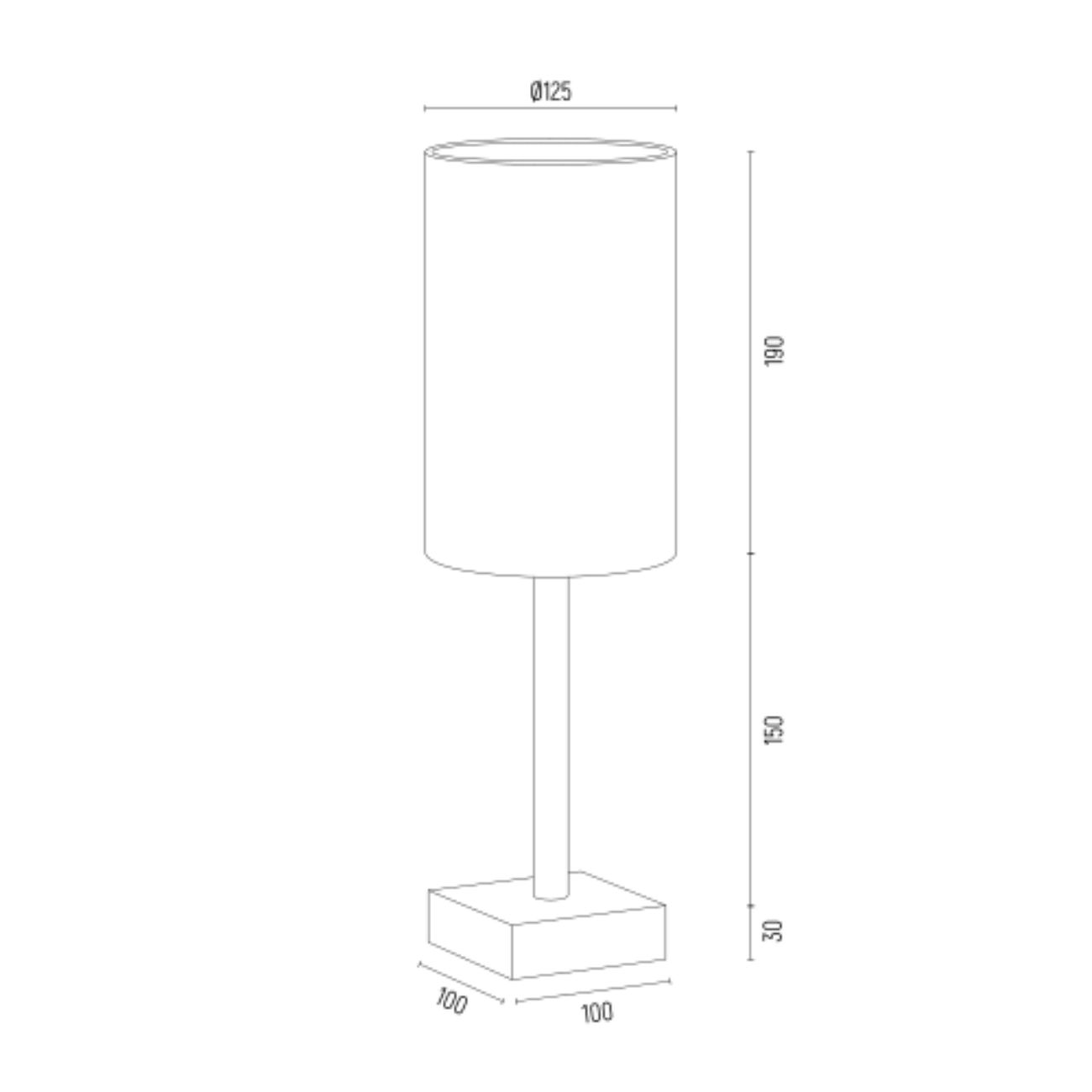 Mosiężny szczotkowana lampa stołowa ABRUZZO - rysunek techniczny