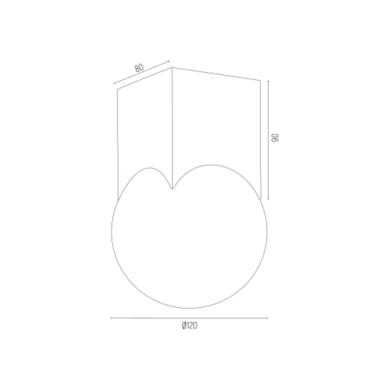 Mosiężna lampa sufitowa AUSTIN - wymiary