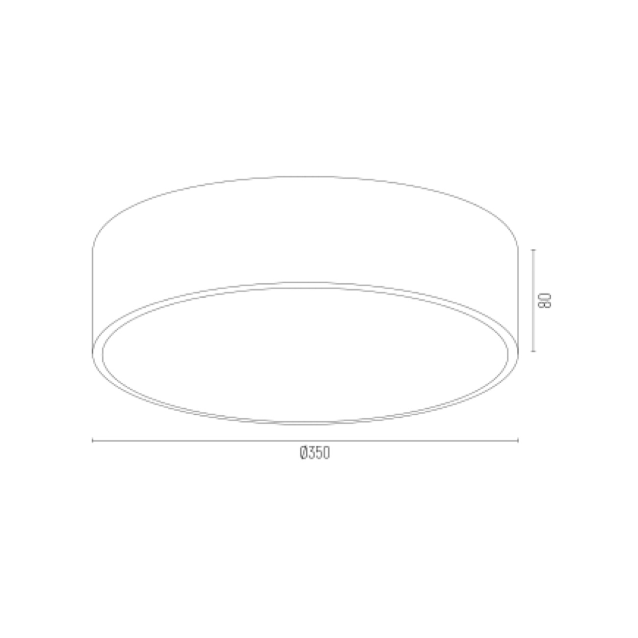 Czarny plafon sufitowy DARLING 35 cm - wymiary