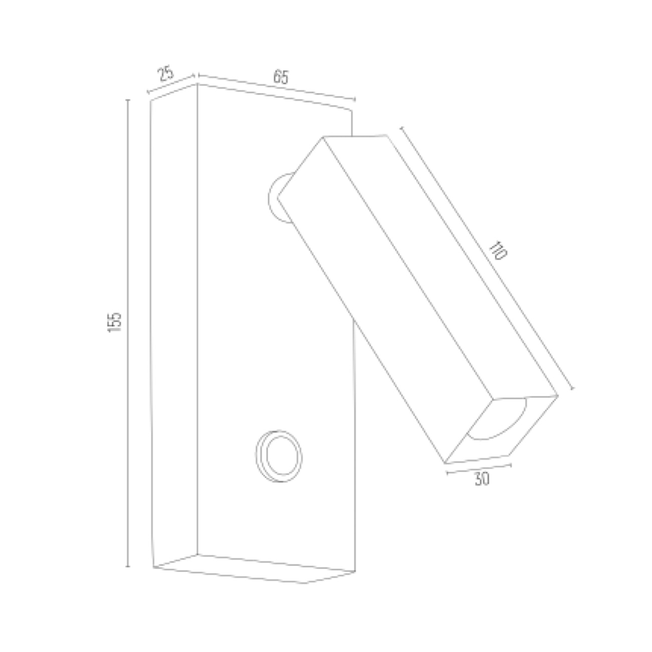 Kinkiet do czytania ROCK - wymiary