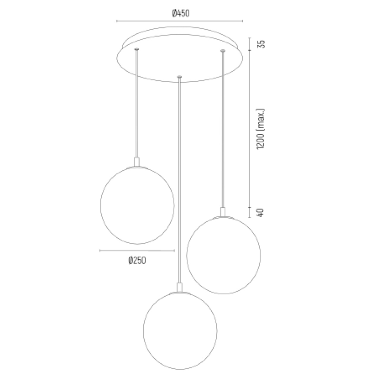 Mosiężny żyrandol kaskadowy PALOMA 3
