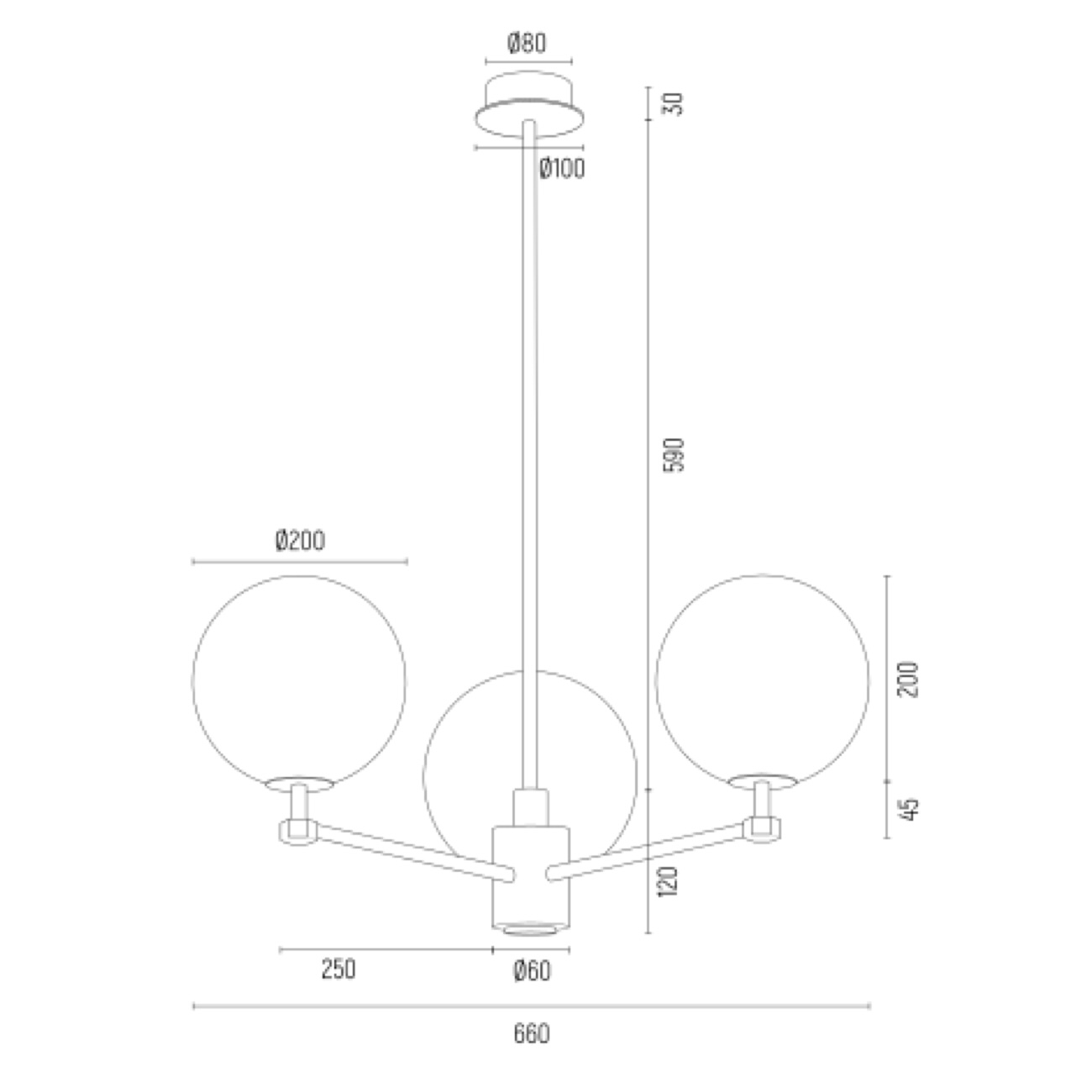 Mosiężny żyrandol PALOMA 3