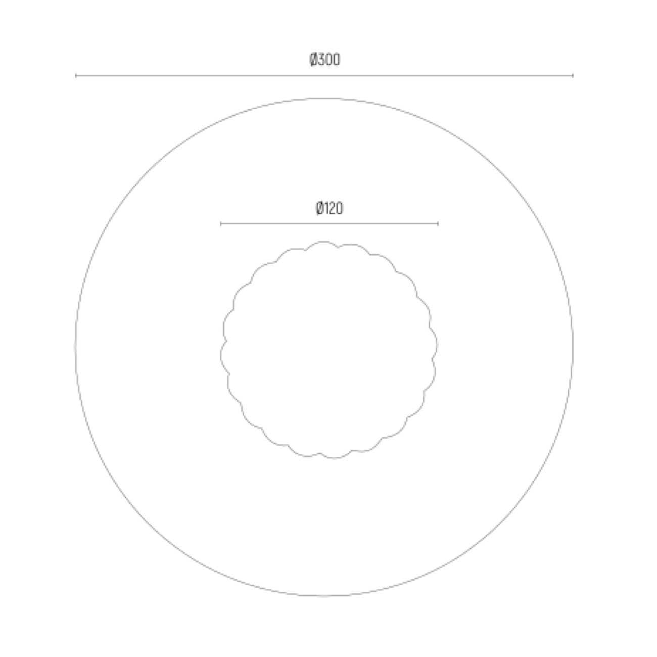 Mosiężny plafon/kinkiet PALOMA - wymiary