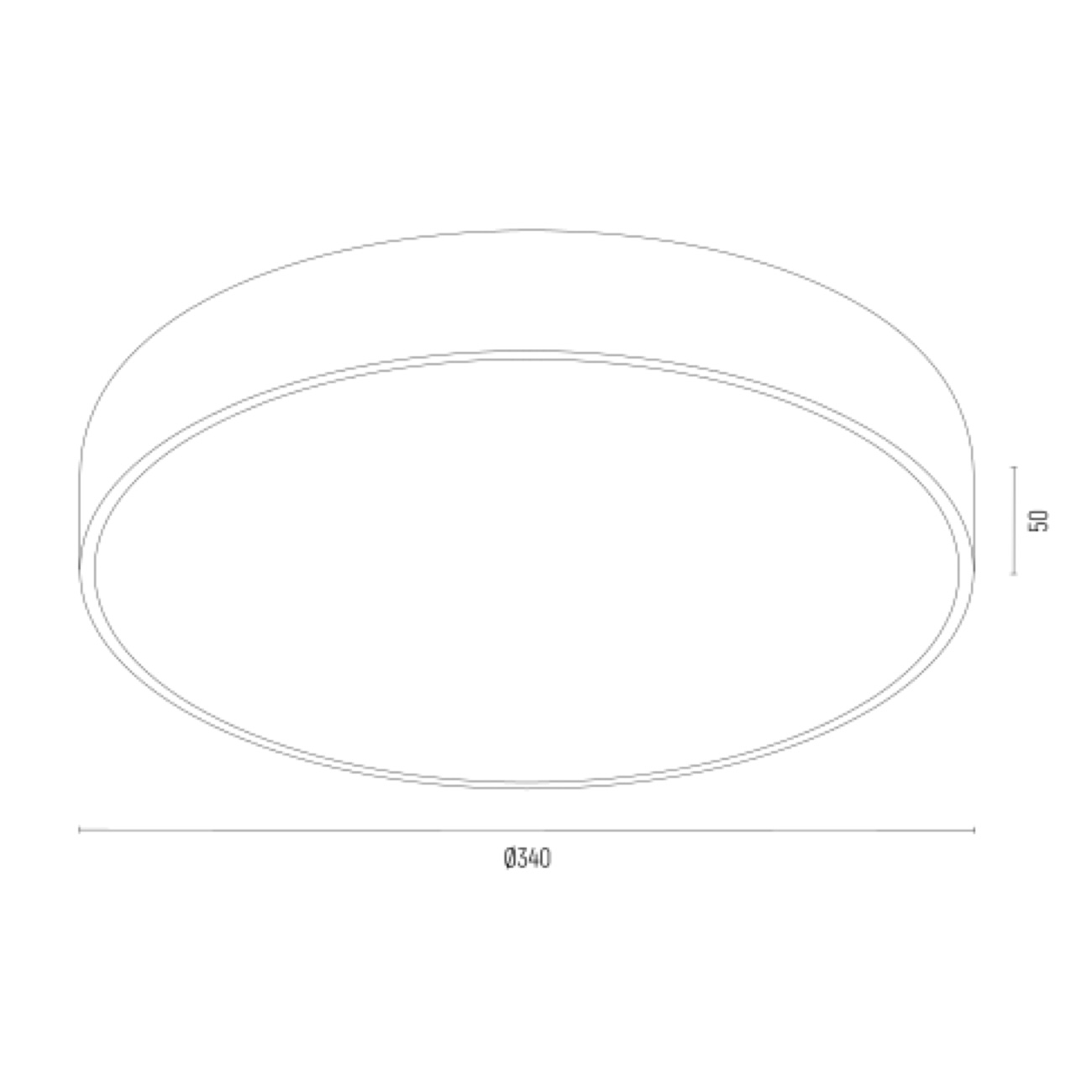 Czarny plafon sufitowy LED TIAMO - wymiary