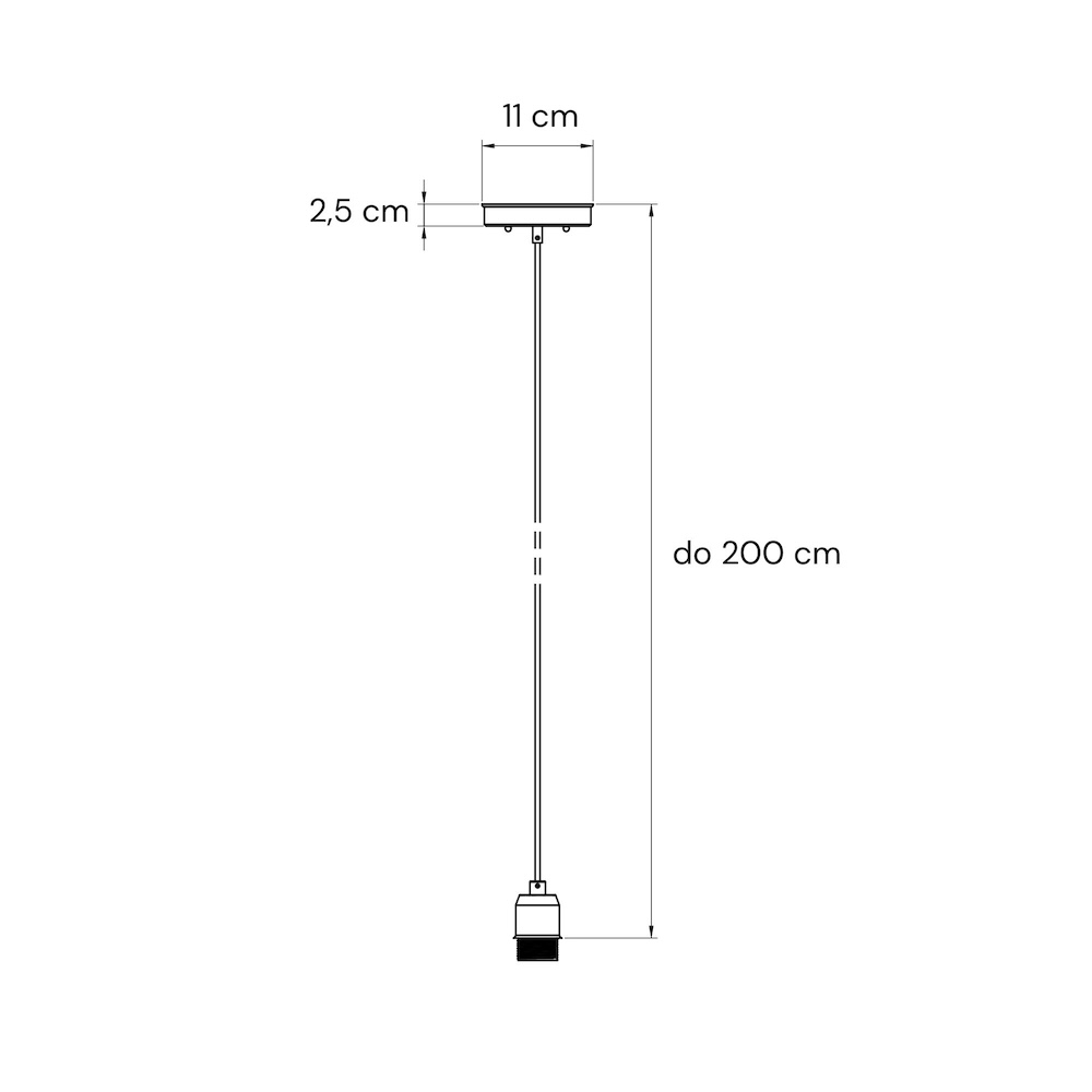Mosiężne zawieszenie do lampy wiszącej PATINA I 200 cm