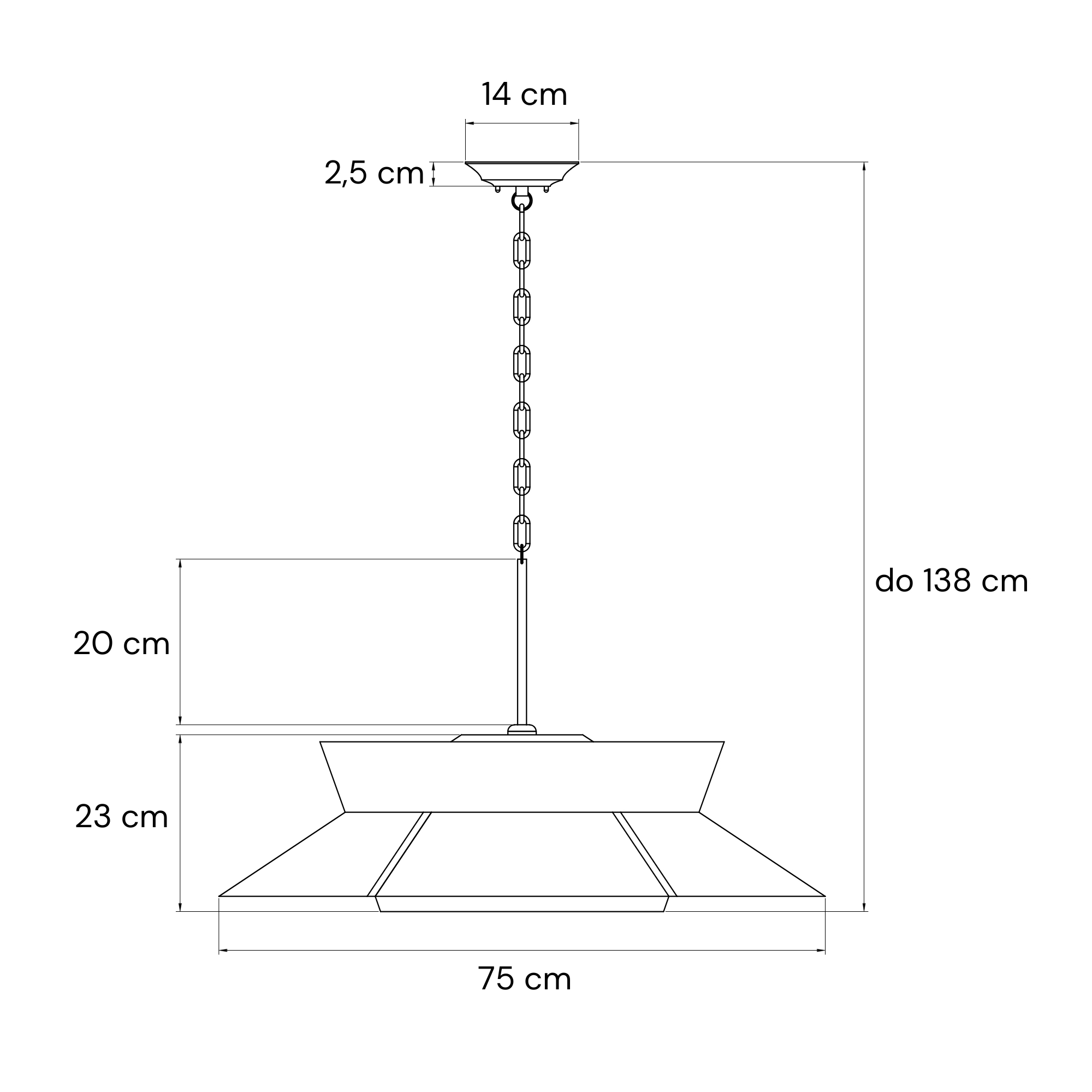 Lampa wisząca na łańcuchu ONVI